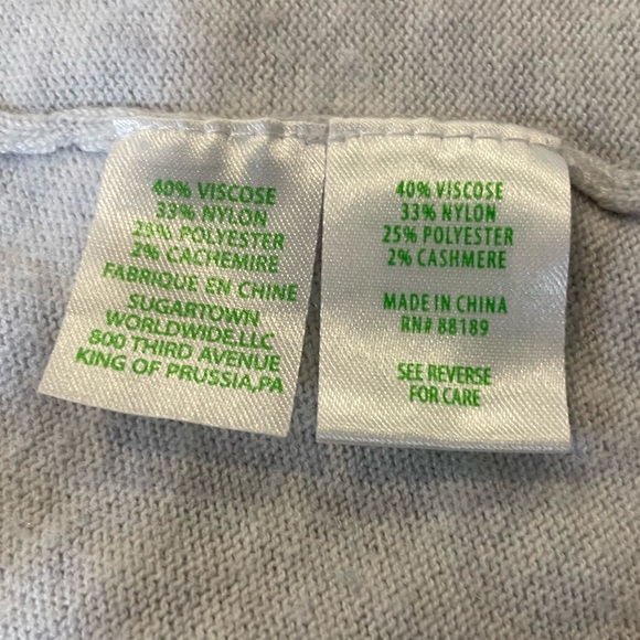 Lilly Pulitzer light grey open face cardigan size M flaws - Picture 6 of 9